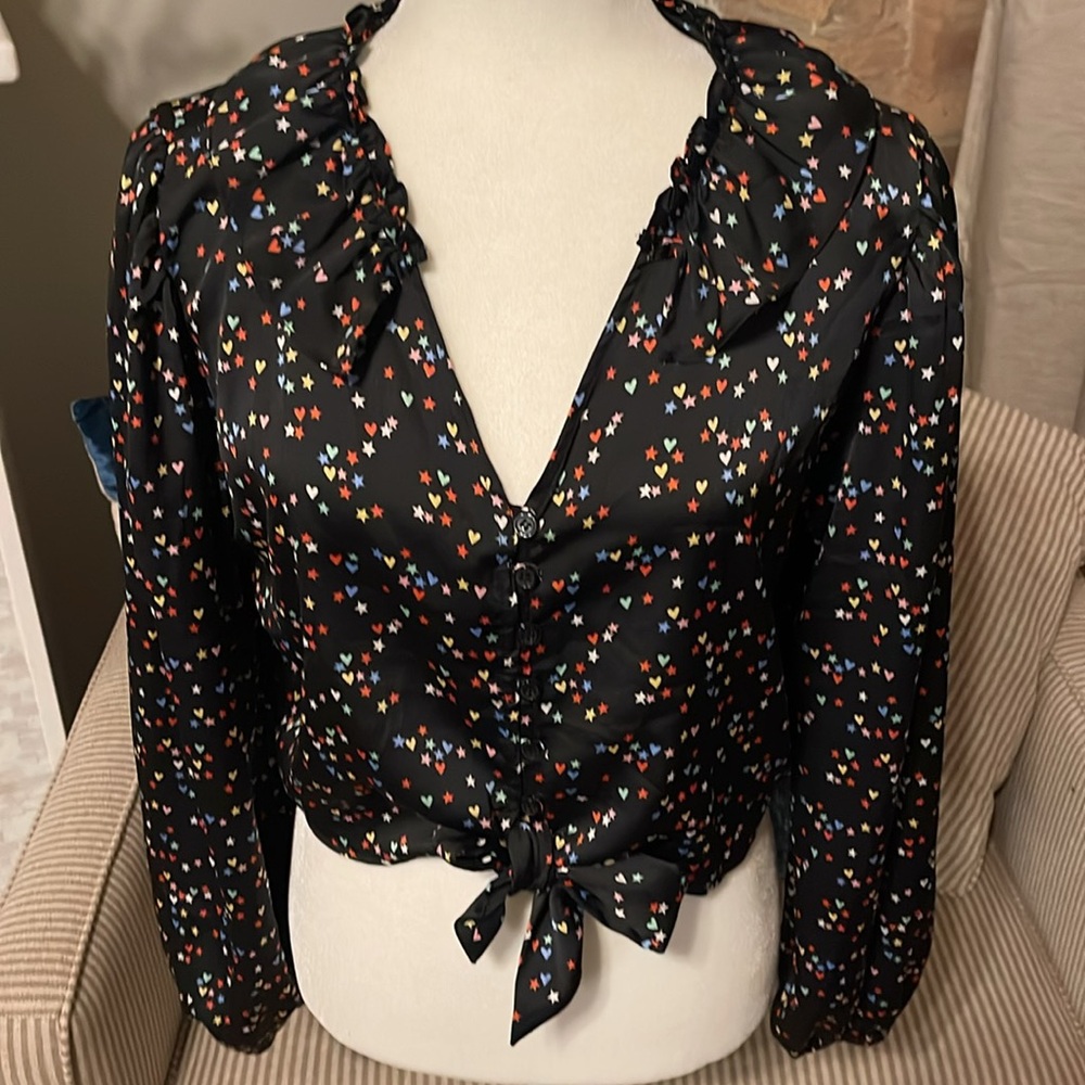 Topshop- Hearts & Stars print top